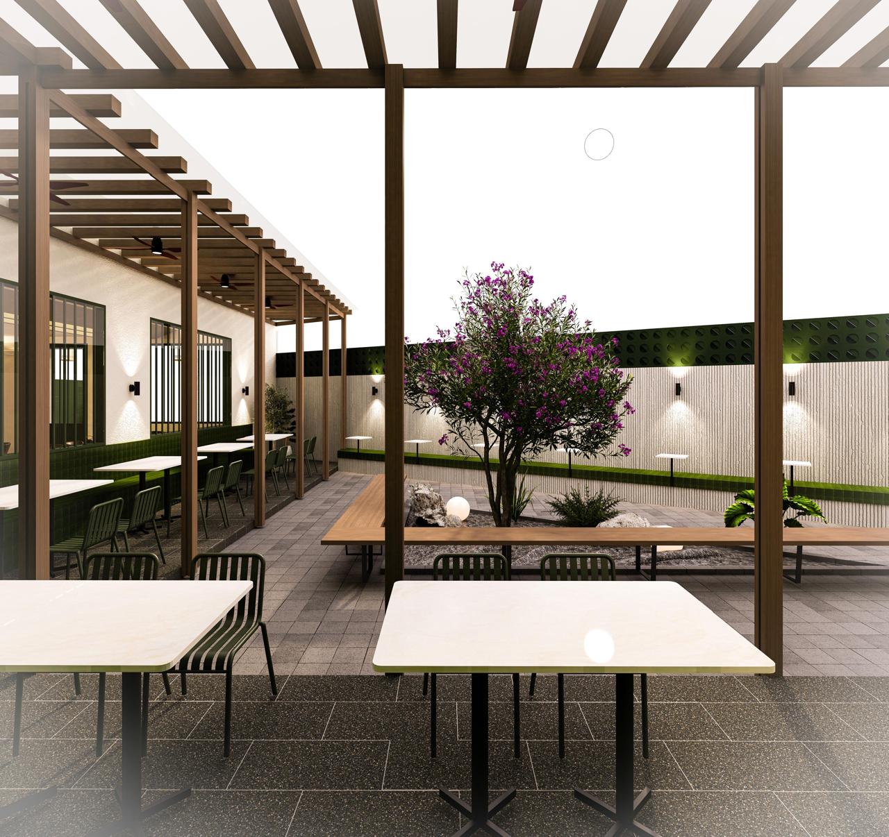 Pergola dan taman utama